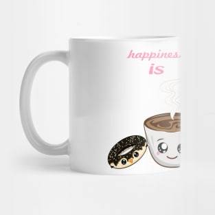 happiness is donut and coffee Mug